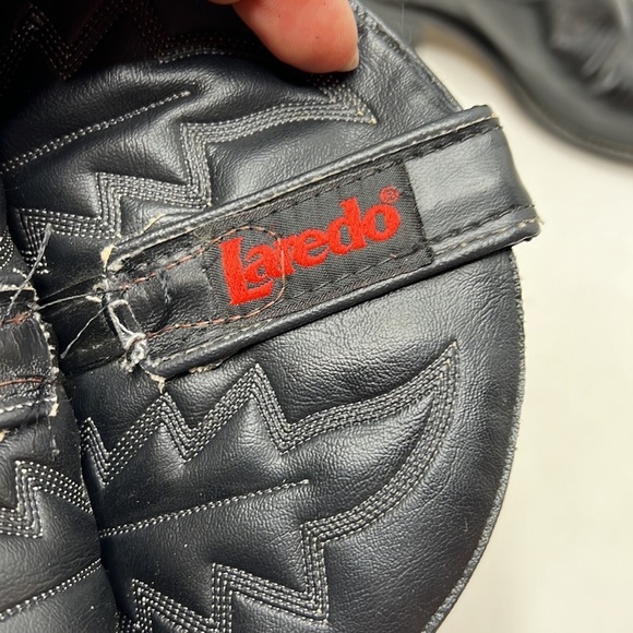 Laredo Black Leather Cowboy Western Boots - Picture 7 of 10